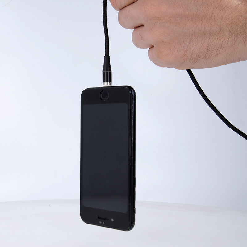 Maxlife MXUC-03 magnētiskais USB kabelis – Lightning + USB-C + microUSB, 1,0 m, 3A, melns, neilons