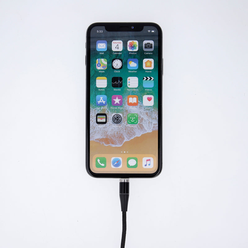 Maxlife MXUC-03 magnētiskais USB kabelis – Lightning + USB-C + microUSB, 1,0 m, 3A, melns, neilons