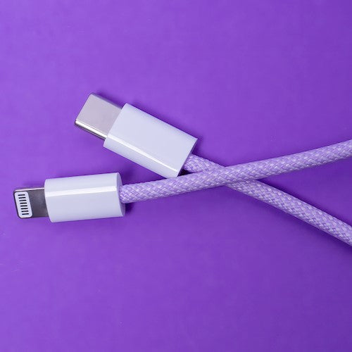 Maxlife MXUC-06 kabelis USB-C — Lightning 1,0 m 20 W violets neilons