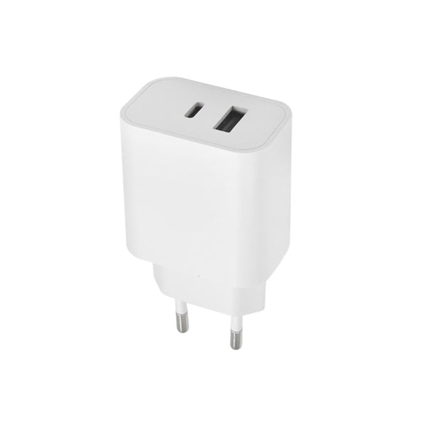 Maxlife MXTC-06 PD QC lādētājs 1x USB-C 1x USB 20W balts