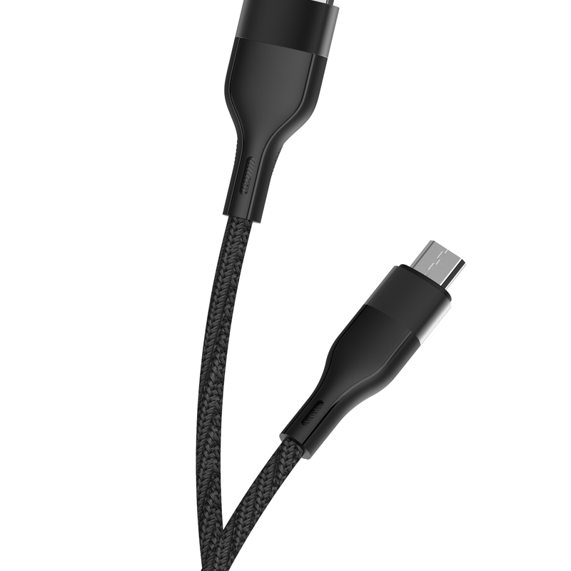 Maxlife MXUC-07 USB – microUSB kabelis 1,0 m, 2,4 A, melns, neilons
