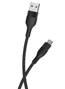 Maxlife MXUC-07 USB – microUSB kabelis 1,0 m, 2,4 A, melns, neilons