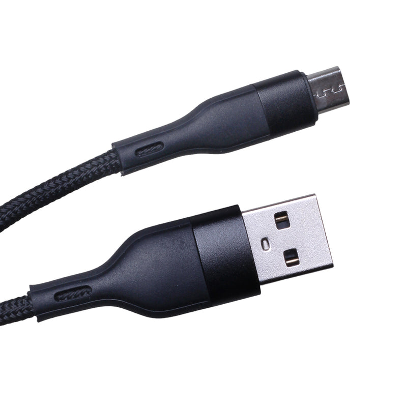 Maxlife MXUC-07 USB – microUSB kabelis 1,0 m, 2,4 A, melns, neilons