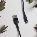 Maxlife MXUC-07 USB – microUSB kabelis 1,0 m, 2,4 A, melns, neilons