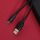 Maxlife MXUC-07 USB – microUSB kabelis 1,0 m, 2,4 A, melns, neilons
