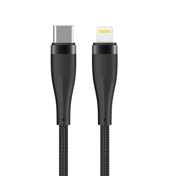 Maxlife MXUC-08 кабель USB-C - Lightning 1,0 м 27 Вт черный нейлон