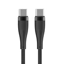 Maxlife MXUC-08 kabelis USB-C - USB-C 1,0 m 100 W melns neilons
