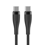 Maxlife MXUC-08 kabelis USB-C - USB-C 1,0 m 100 W melns neilons