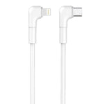 Maxlife MXUC-09 USB-C–Lightning kabelis ar leņķveida spraudņiem, 1 m, 27 W, balts