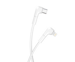 Maxlife MXUC-09 USB-C–Lightning kabelis ar leņķveida spraudņiem, 1 m, 27 W, balts