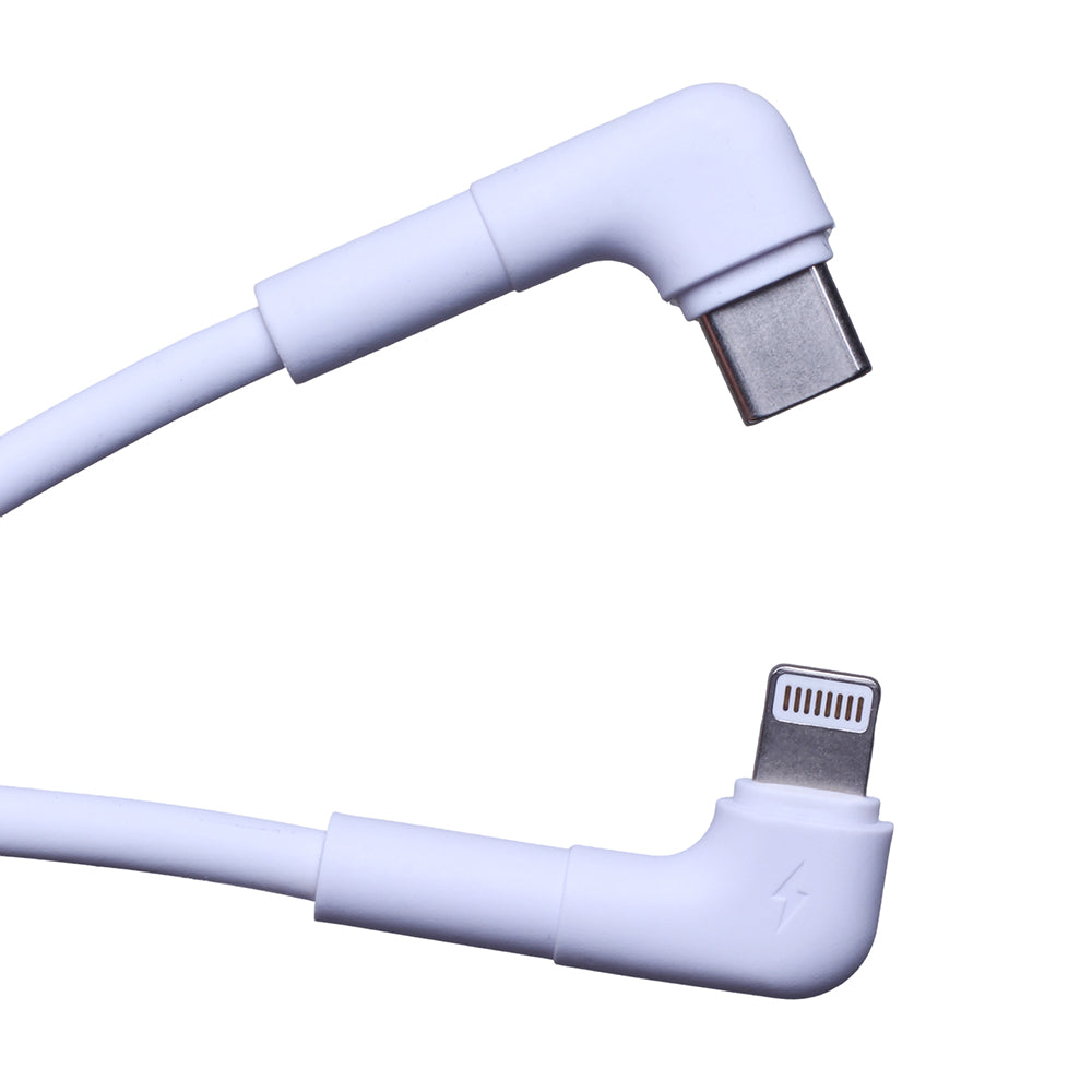 Maxlife MXUC-09 USB-C–Lightning kabelis ar leņķveida spraudņiem, 1 m, 27 W, balts