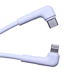 Maxlife MXUC-09 USB-C–Lightning kabelis ar leņķveida spraudņiem, 1 m, 27 W, balts