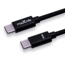 Maxlife MXUC-12 USB-C – USB-C kabelis 1,0 m, 60 W, melns