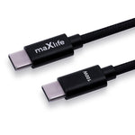 USB-C ja USB-C vaheline kaabel Maxlife MXUC-12, 1 m, 100 W, must
