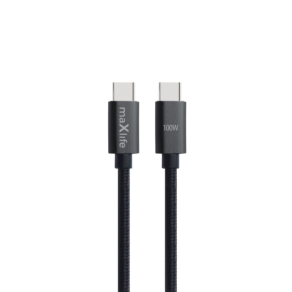 Maxlife MXUC-12 USB-C – 2.0 m USB-C cable, 100 W, black