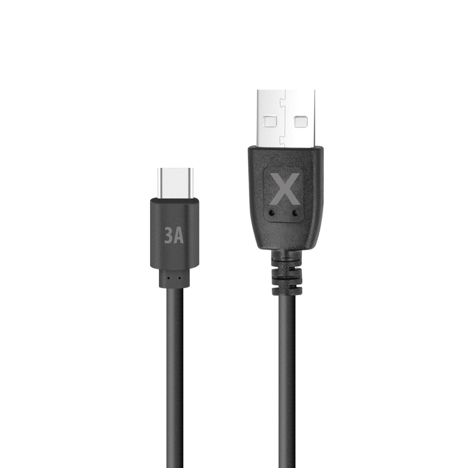 Maxlife USB-A–USB-C kabelis, 2 m, 3 A, melns