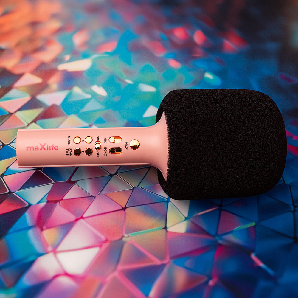 Maxlife Bluetooth mikrofons ar iebūvētu skaļruni MXBM-600, rozā