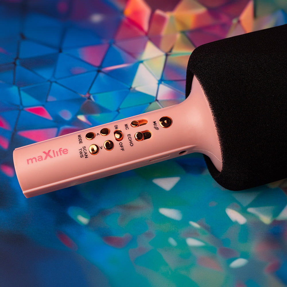 Maxlife Bluetooth mikrofons ar iebūvētu skaļruni MXBM-600, rozā