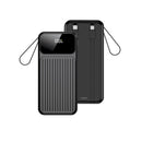 Ārējais akumulators Maxlife MXPB-06, 10000 mAh, 22,5 W, PD/QC, ar iebūvētiem kabeļiem, melns