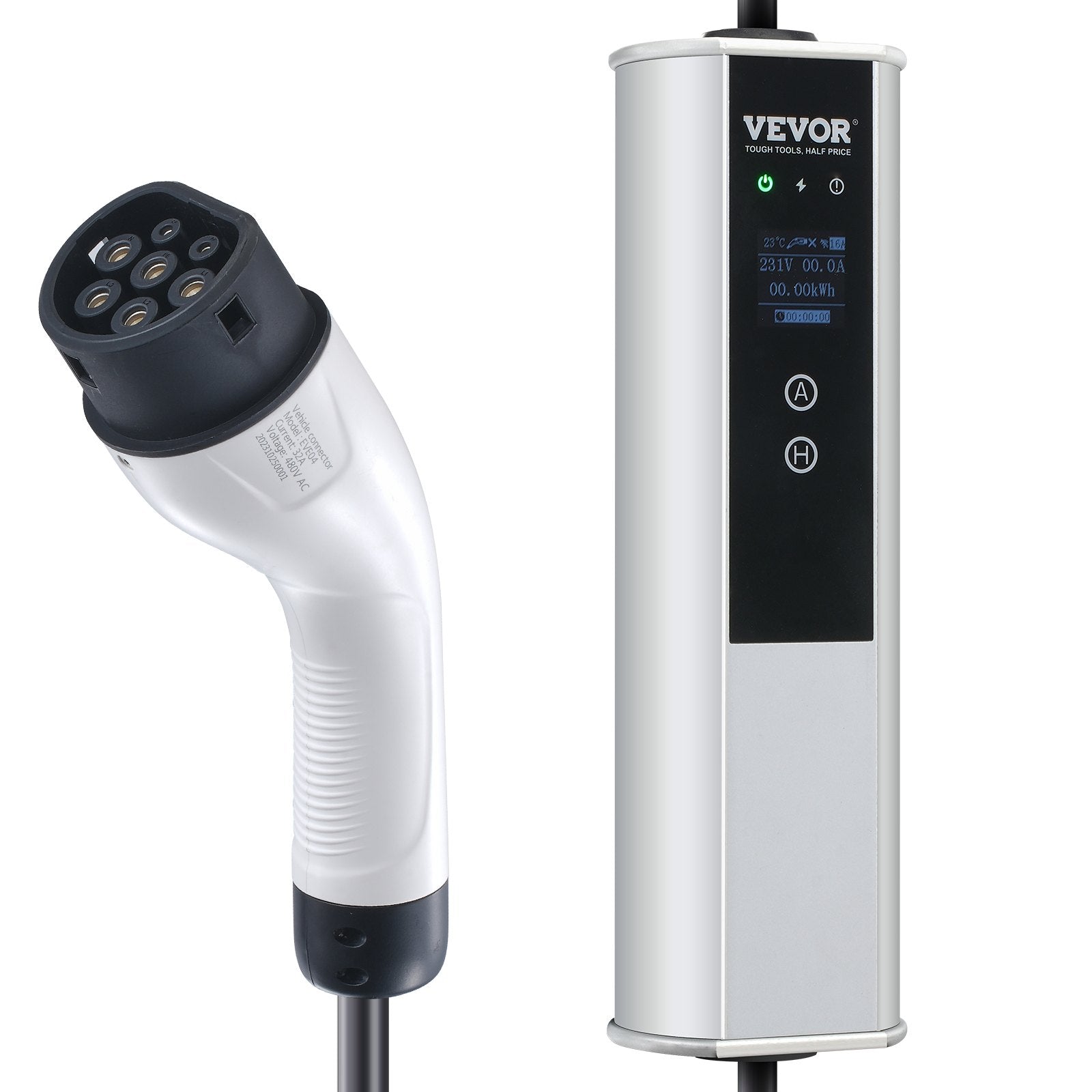 Портативное зарядное устройство VEVOR, тип 2, кабель для зарядки EV 32A CEE 32 7,5 м 230V/400V