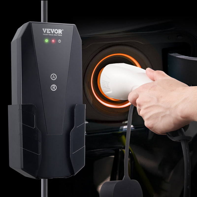 VEVOR pārnēsājamais EV lādētājs, Type 2, 16A, 3.7kW, elektrisko transportlīdzekļu lādētājs ar 8,5 m uzlādes kabeli, CEE 7/7 spraudni, IEC 62196, mājas EV uzlādes stacija ar uzglabāšanas somu un kabeļa turētāju, IP66.