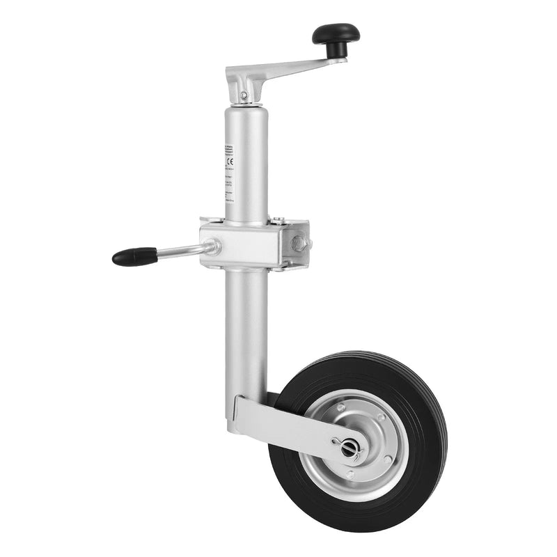 VEVOR piekabes domkrats ar riteni, 150 kg kravnesība, izturīgs piekabināms piekabes stūres domkrats ar vienu riteni un ergonomisku rokturi, 230 mm pacelšanas gājiens, piemērots kemperiem, zirgu piekabēm un universālajām piekabēm
