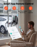 VEVOR 7 kW vienfāzes elektroautomobiļu uzlādes stacija ar Type 2 savienotāju, 230 V, 32 A, lietotnes attālināto vadību, LED indikatoru un IP54