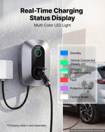 VEVOR 7 kW vienfāzes elektroautomobiļu uzlādes stacija ar Type 2 savienotāju, 230 V, 32 A, lietotnes attālināto vadību, LED indikatoru un IP54