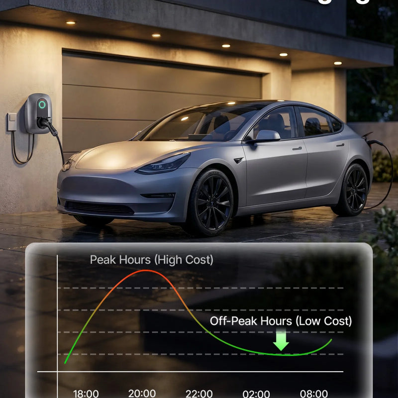 VEVOR 7 kW vienfāzes elektroautomobiļu uzlādes stacija ar Type 2 savienotāju, 230 V, 32 A, lietotnes attālināto vadību, LED indikatoru un IP54