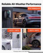 VEVOR 7 kW vienfāzes elektroautomobiļu uzlādes stacija ar Type 2 savienotāju, 230 V, 32 A, lietotnes attālināto vadību, LED indikatoru un IP54