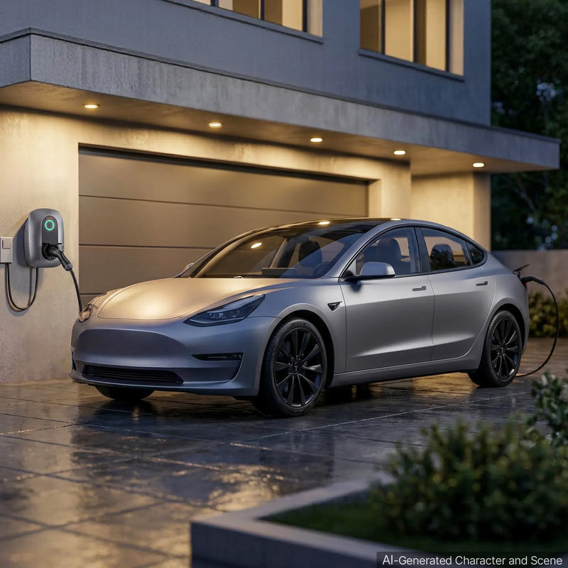 VEVOR 11 kW trīsfāžu elektroautomobiļu uzlādes stacija ar Type 2 savienotāju, 400 V, 16 A, lietotnes attālināto vadību, LED indikatoru un IP54