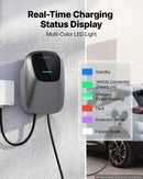 VEVOR 11 kW trīsfāžu elektroautomobiļu uzlādes stacija ar Type 2 savienotāju, 5 m kabeli, 400 V, 16 A, lietotnes attālināto vadību, LED indikatoru un IP65