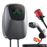 VEVOR 22 kW three-phase electric vehicle charging station with a Type 2 connector, CEE 32 A, 400 V, app control, digital display, and IP65 rating