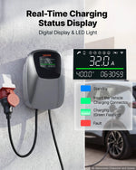 VEVOR 22 kW three-phase electric vehicle charging station with a Type 2 connector, CEE 32 A, 400 V, app control, digital display, and IP65 rating