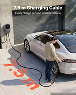 VEVOR 22 kW three-phase electric vehicle charging station with a Type 2 connector, CEE 32 A, 400 V, app control, digital display, and IP65 rating