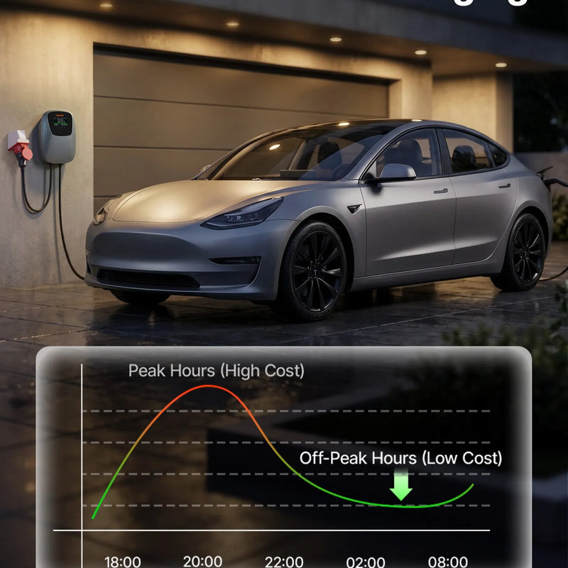 VEVOR 22 kW trīsfāžu elektroautomobiļu uzlādes stacija ar Type 2 savienotāju, CEE 32 A, 400 V, lietotnes vadību, digitālo displeju un IP65