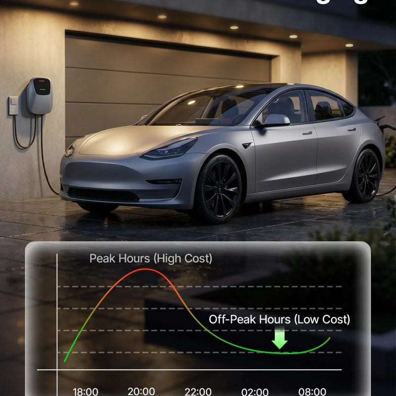 VEVOR 22 kW trīsfāžu elektroautomobiļu uzlādes stacija ar Type 2 savienotāju, 7,5 m kabeli, 400 V, 32 A, lietotnes attālināto vadību, LED indikatoru un IP65
