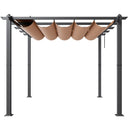 VEVOR 3 x 3 m outdoor retractable pergola with parasol, with heavy aluminium alloy frame, beige