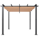 VEVOR 3 x 3 m outdoor retractable pergola with parasol, with heavy aluminium alloy frame, beige