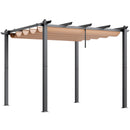 VEVOR 3 x 3 m outdoor retractable pergola with parasol, with heavy aluminium alloy frame, beige