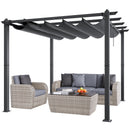 VEVOR 3 x 3 m outdoor retractable pergola with parasol, with heavy aluminium alloy frame, grey