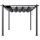VEVOR 3 x 3 m outdoor retractable pergola with parasol, with heavy aluminium alloy frame, grey