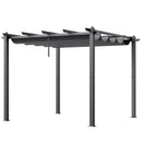 VEVOR 3 x 3 m outdoor retractable pergola with parasol, with heavy aluminium alloy frame, grey