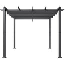 VEVOR 3 x 3 m outdoor retractable pergola with parasol, with heavy aluminium alloy frame, grey