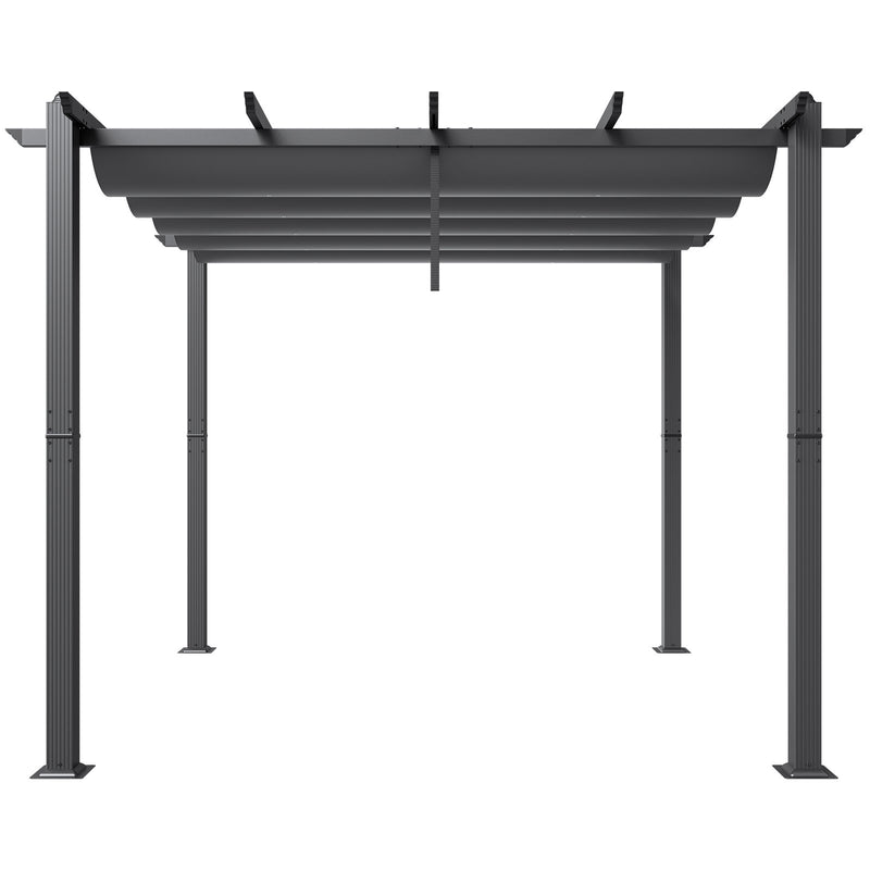VEVOR 3 x 3 m outdoor retractable pergola with parasol, with heavy aluminium alloy frame, grey