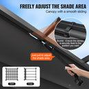 VEVOR 3 x 3 m outdoor retractable pergola with parasol, with heavy aluminium alloy frame, grey