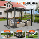 VEVOR 3 x 3 m outdoor retractable pergola with parasol, with heavy aluminium alloy frame, grey