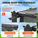 VEVOR 3 x 3 m outdoor retractable pergola with parasol, with heavy aluminium alloy frame, grey