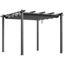 VEVOR 3 x 3 m outdoor retractable pergola with parasol, with heavy aluminium alloy frame, grey
