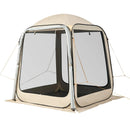VEVOR sietveida lapene-telts SUV aizmugures durvīm, 183 × 183 × 220 cm, uznirstoša telts 4–6 personām, pārnēsājama nojume ar sieta sāniem un pārnēsāšanas somu, piemērota auto kempingam, dārzam un āra aktivitātēm, bēša